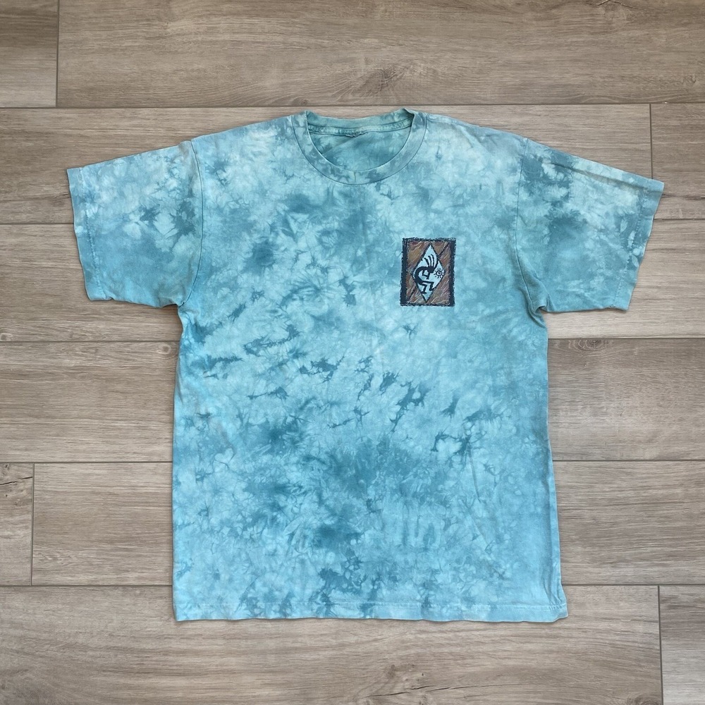 Vintage Green Tie - Dye Mesa Verde National Park Mens T Shirt Size X - Large Y2K